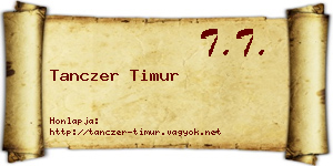 Tanczer Timur névjegykártya